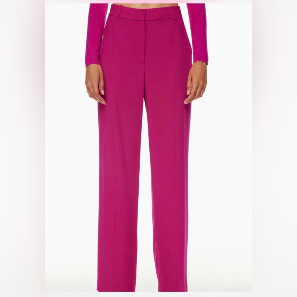 Aritzia Babaton Fuchsia Wide-Leg Pull-On Pants